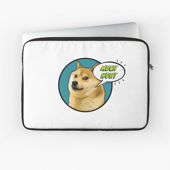 Dogecoin - Much Wow!! Laptop Sleeve by NTK Apparel
