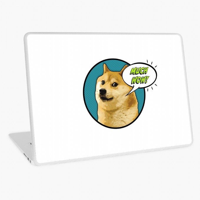 Dogecoin - Much Wow!! Laptop Skin by NTK Apparel