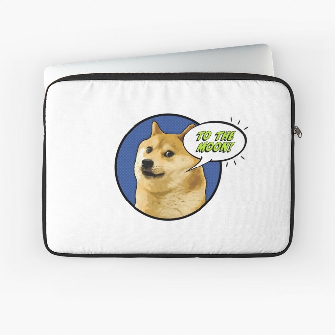 Doge To The Moon!! - Laptop Sleeve by NTK Apparel