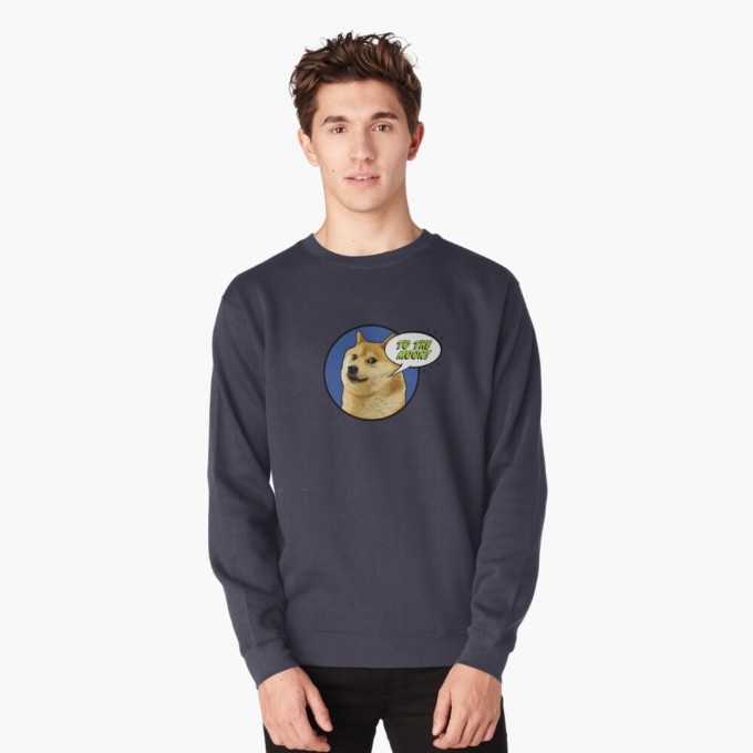 Doge To The Moon!! Pullover Sweatshirt - 
