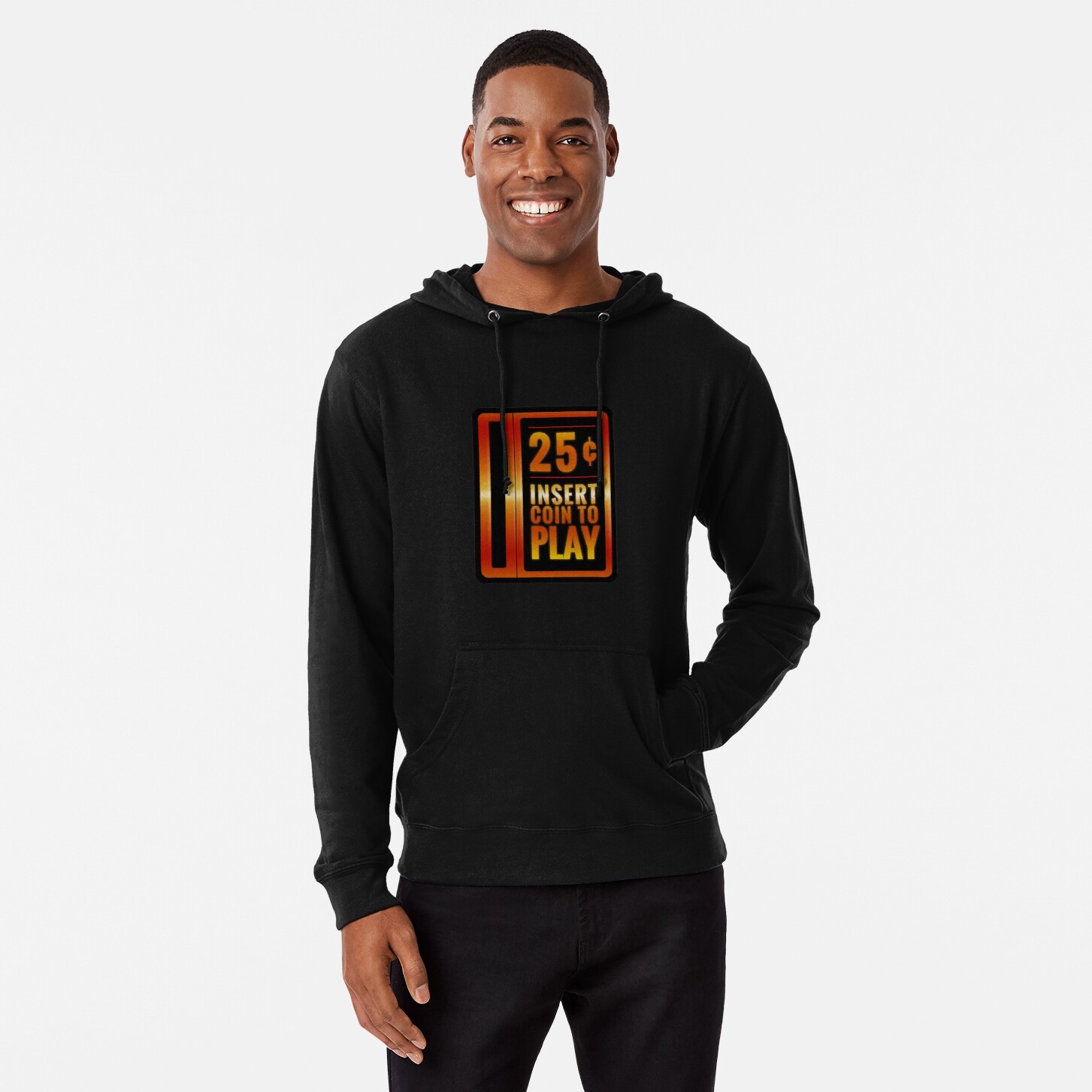 Insert 25¢ to play classic arcade coin slot - Lightweight Hoodie by NTK Apparel