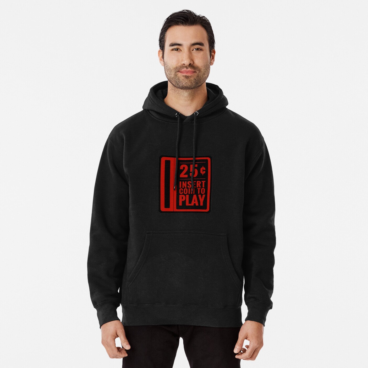 Insert Coin arcade coin slot  - Pullover Hoodie by NTK Apparel