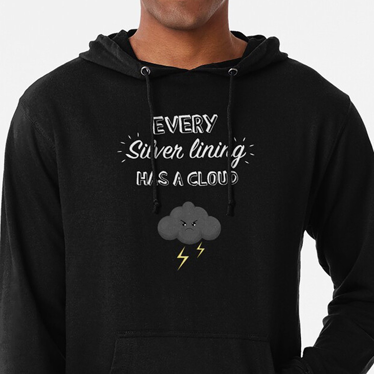 Every silver lining has a cloud - lightweight hoodie by NTK Apparel
