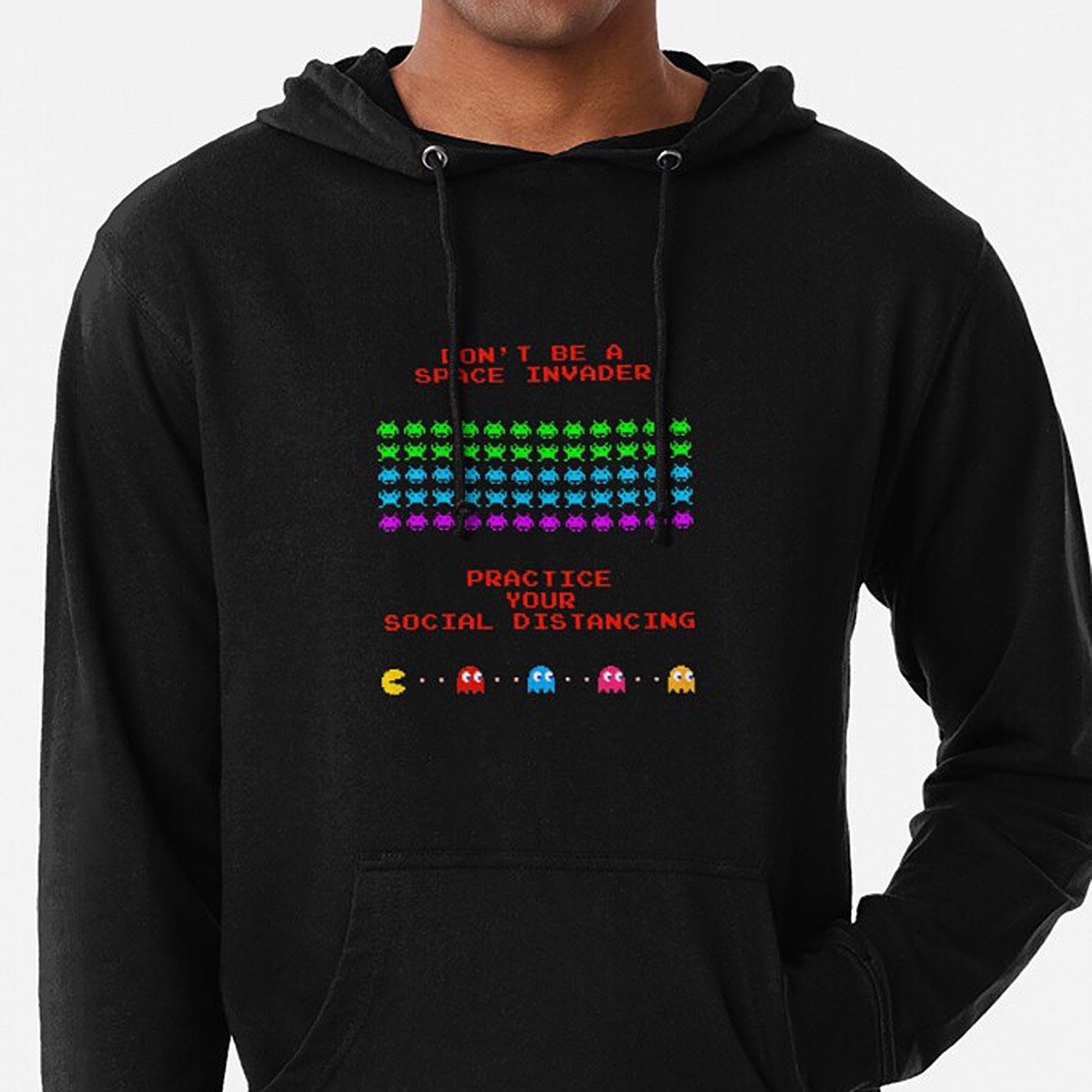 Don't be a Space Invader - Practice Social Distancing Lightweight Hoodie by NTK Apparel