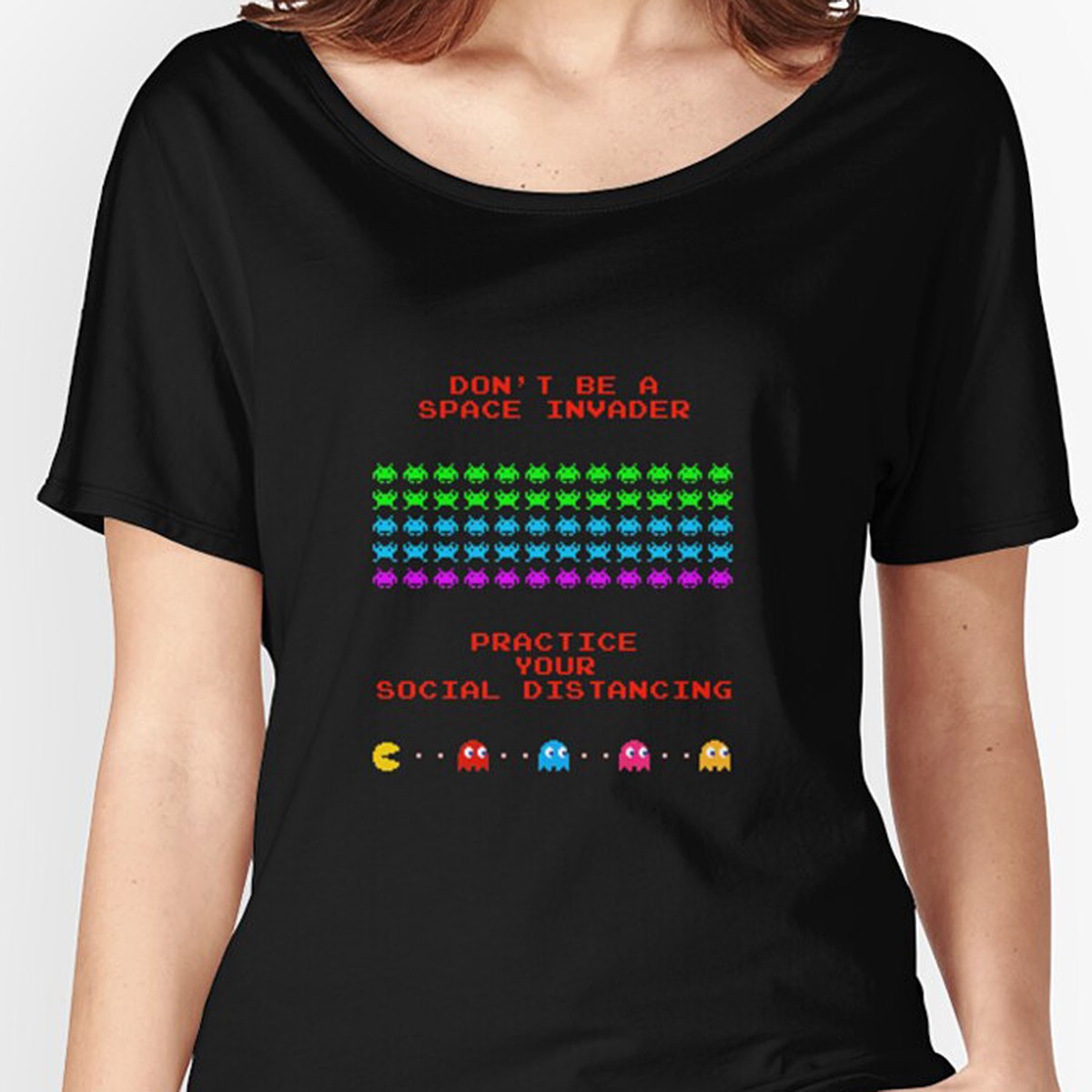 Don't be a Space Invader - Practice Social Distancing Relaxed Fit T-Shirt by NTK Apparel