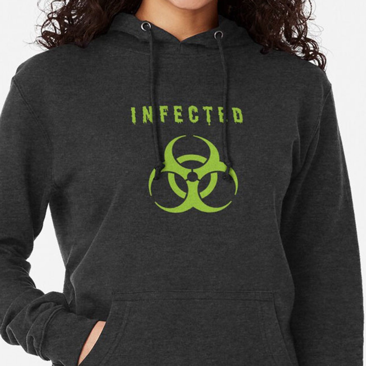 Infected - Let the world know to keep their distance -  Lightweight Hoodie by NTK Apparel