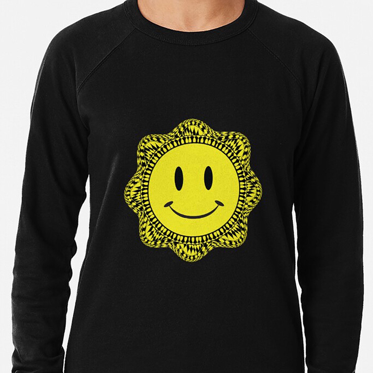 Trippy Acid House Smiley Lightweight Sweatshirt by NTK Apparel