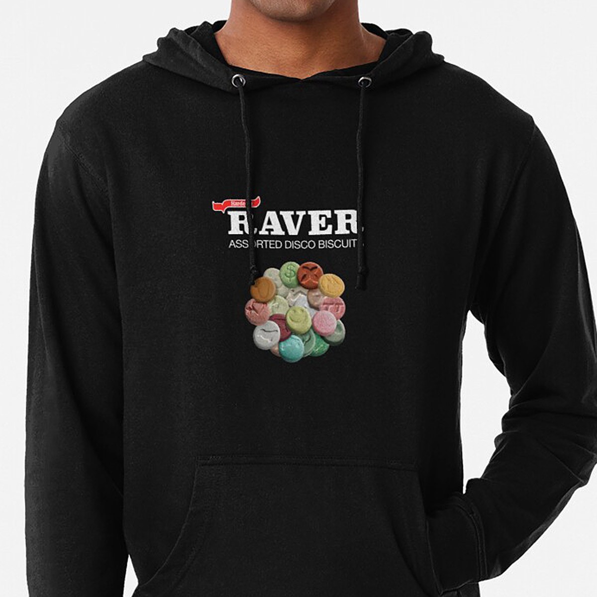 Hardcore Raver - Assorted Disco Biscuits Lightweight Hoodie by NTK Apparel