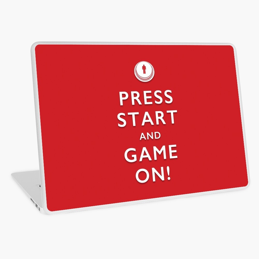Press Start and Game On! Laptop Skin by NTK Apparel
