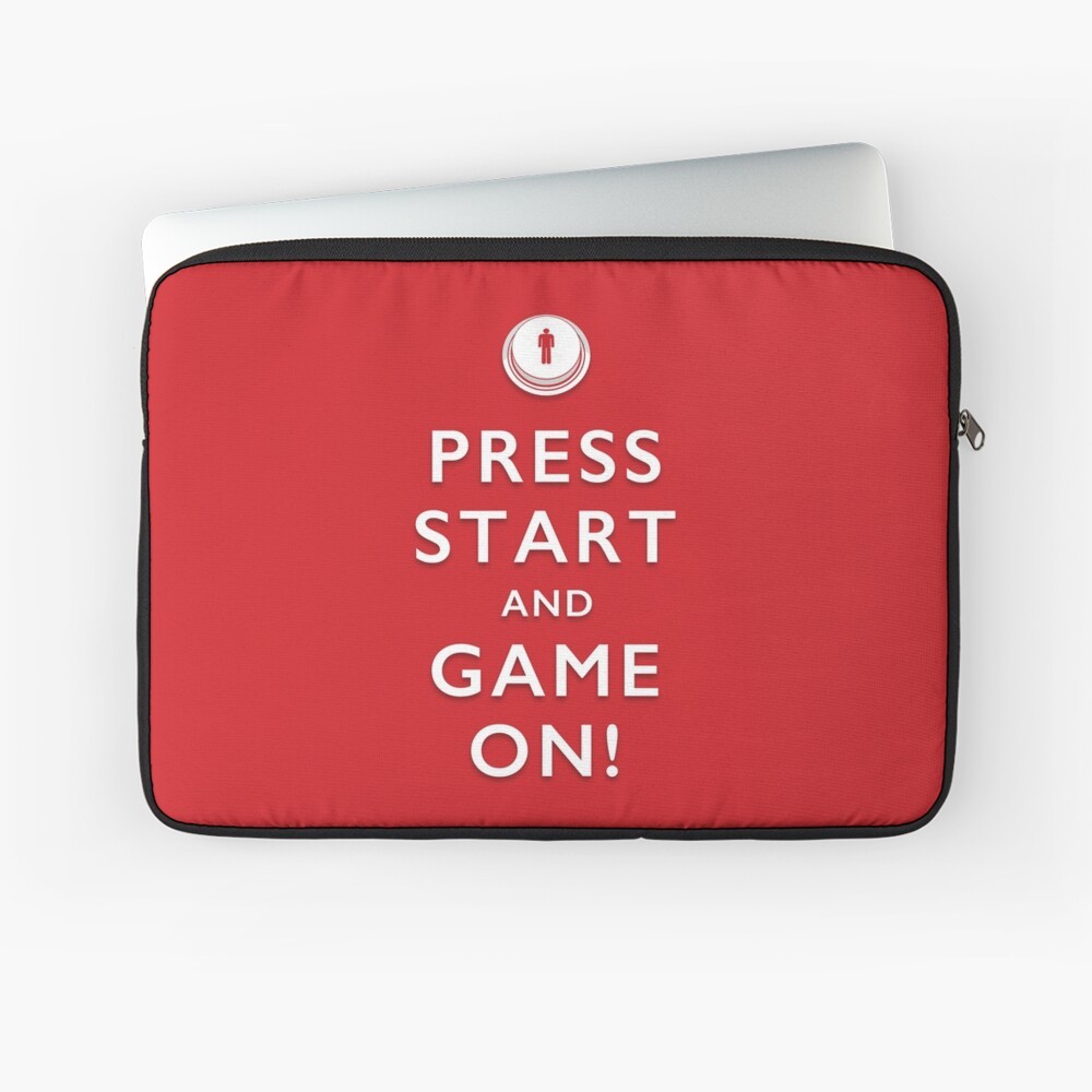Press Start and Game On! Laptop sleeve by NTK Apparel