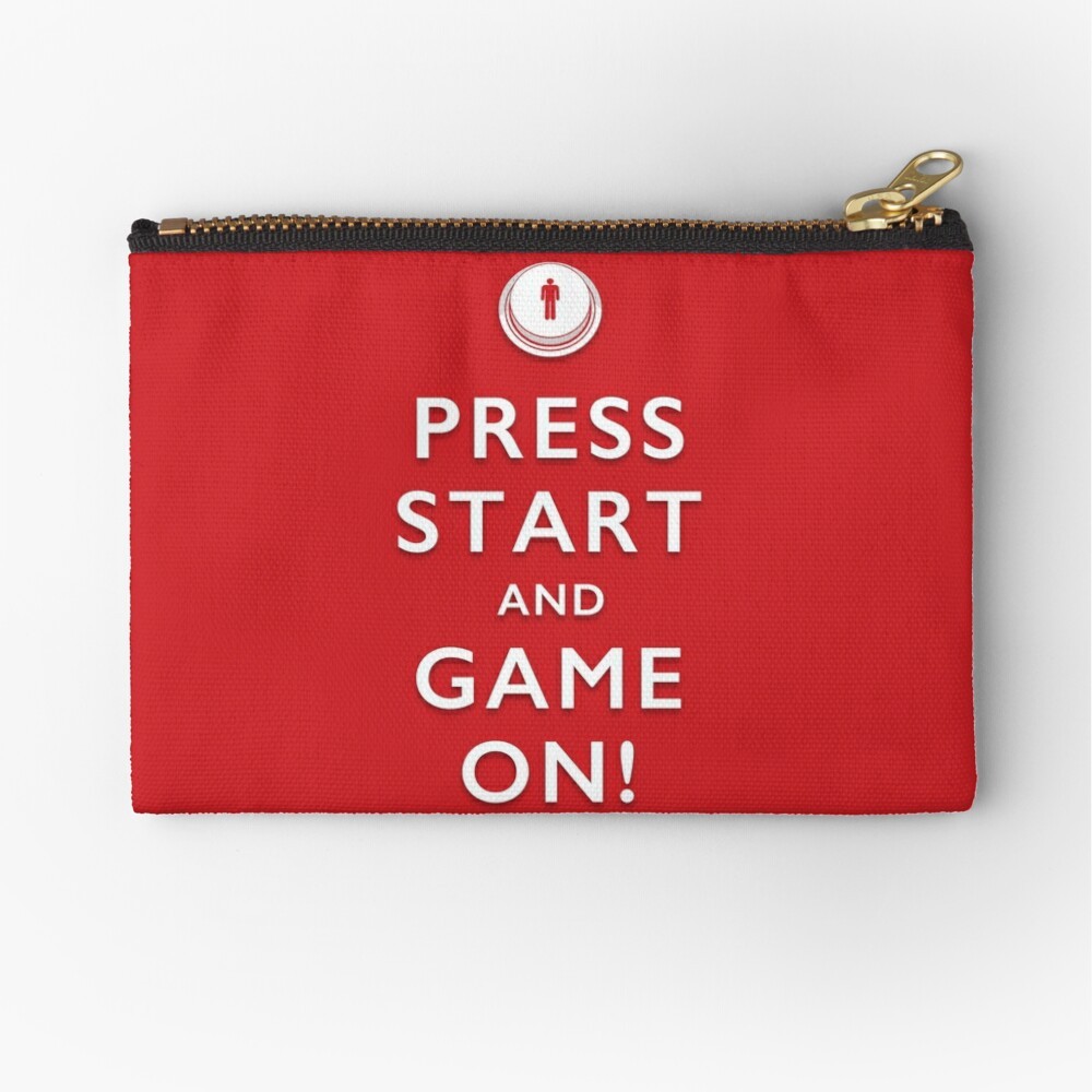 Press Start and Game On! Zipper Pouch by NTK Apparel