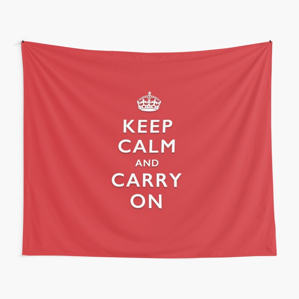 Keep Calm and Carry On - Classic Red Tapestry by NTK Apparel