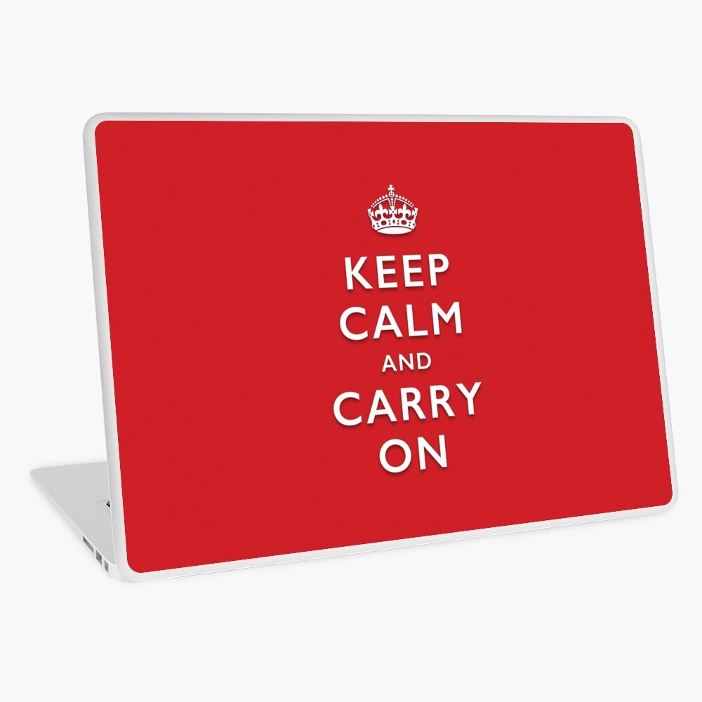 Keep Calm and Carry On - Classic Red Laptop Skin by NTK Apparel