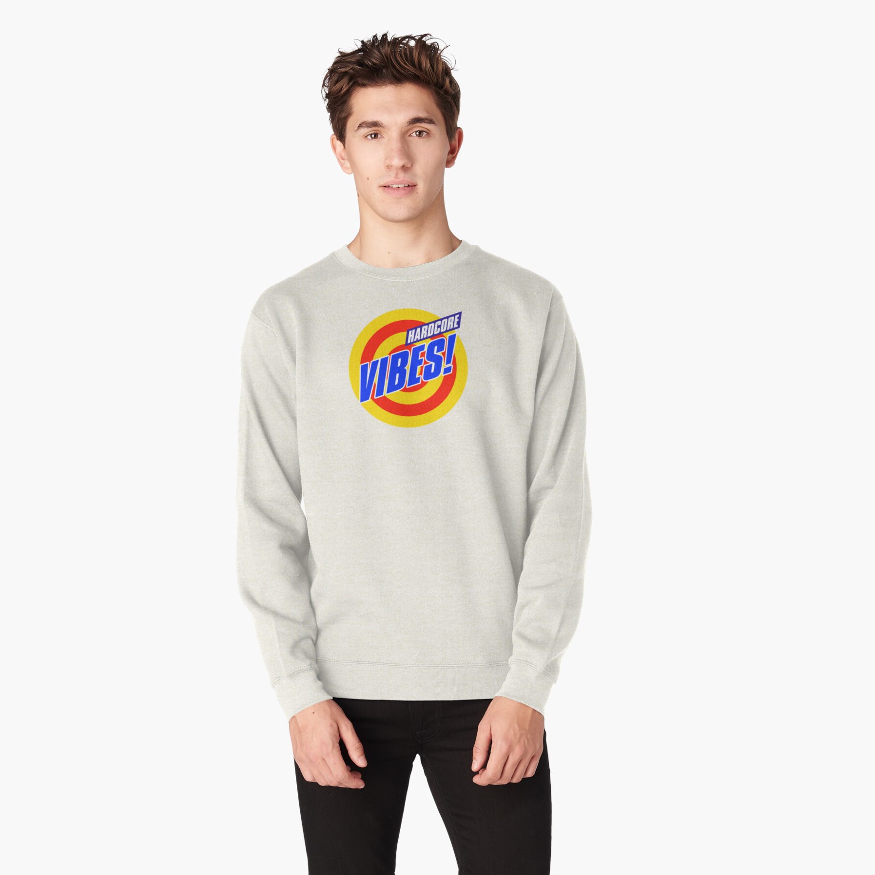 Hardcore Vibes! Old School Rave Design Pullover Sweatshirt - 