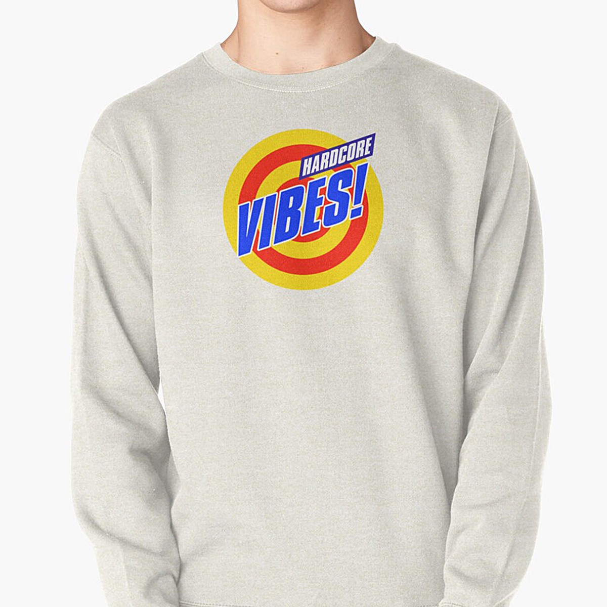 Hardcore Vibes! Old School Rave Design Pullover Sweatshirt by NTK Apparel