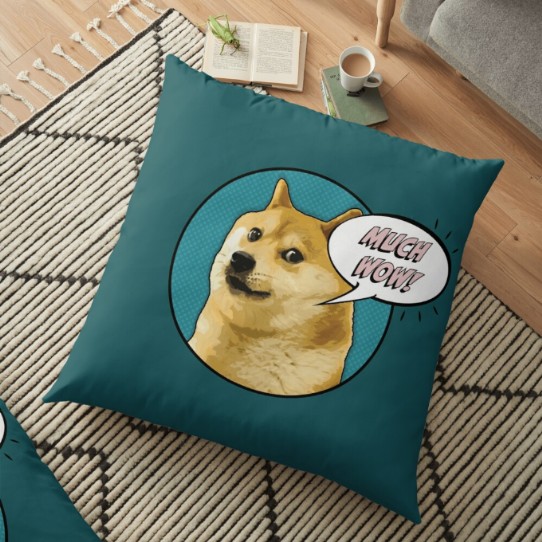 Dogecoin - Much Wow!! Floor Pillow