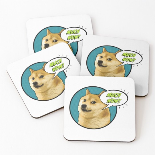 Dogecoin - Much Wow!! Coasters (Set of 4)