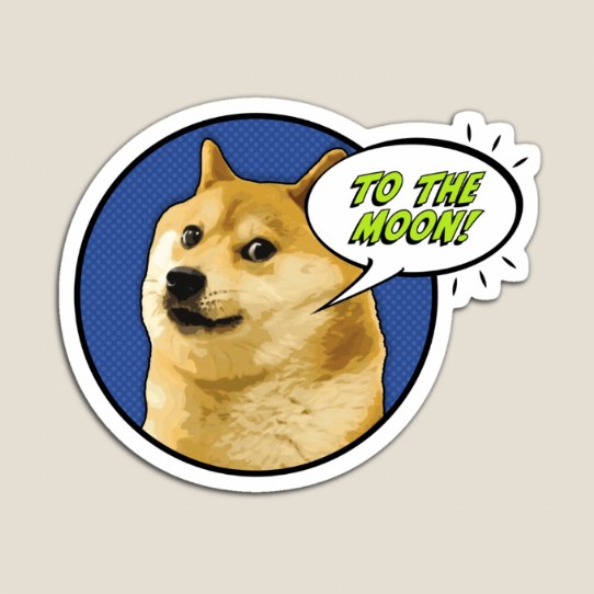 Doge To The Moon!!  - Magnet