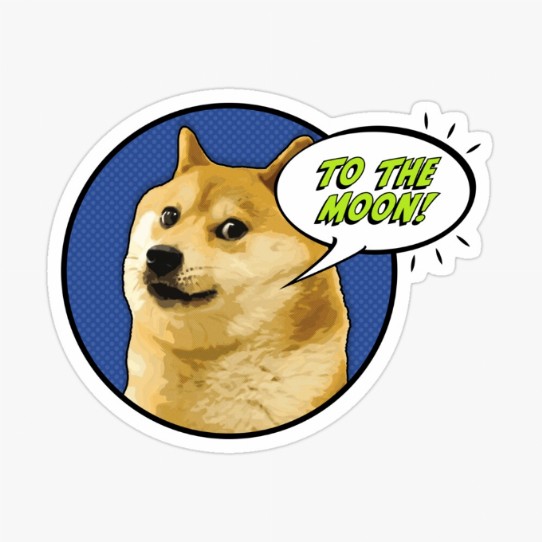 Doge To The Moon!! - Sticker