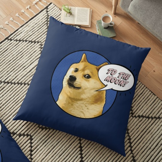 Doge To The Moon!! Floor Pillow