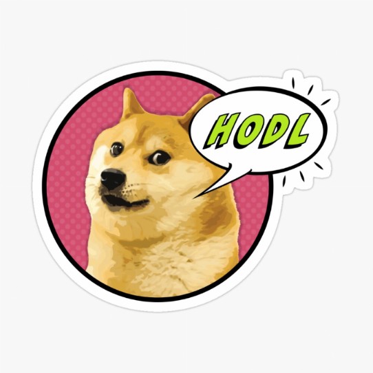 Doge says HODL! Sticker
