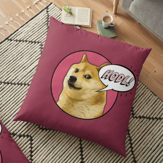 Doge says HODL! Floor Pillow