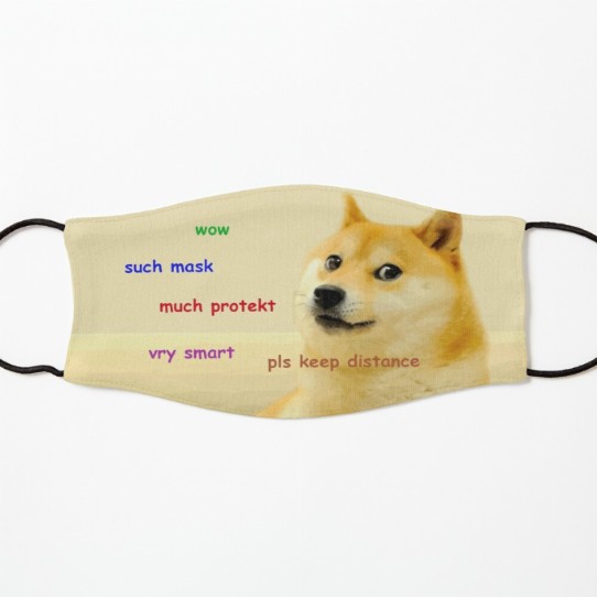 Wow Such Mask Much Protekt - Doge/Dogecoin kids face mask