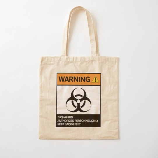 Warning - Biohazard cotton tote bag