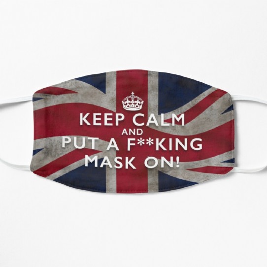 Grungy Keep Calm and Put a F**king Mask On - Union Jack Facemask