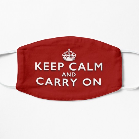 Keep Calm and Carry On - Classic Red Facemask