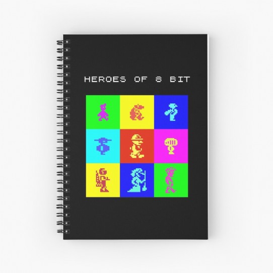 Heroes of 8bit - legends in a handful of pixels spiral notebook