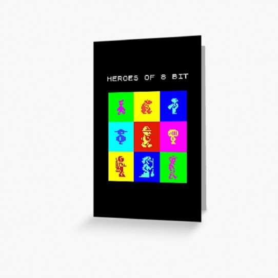 Heroes of 8bit - legends in a handful of pixels Greeting card
