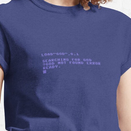 Commodore C64 Load Error - God Not Found T-Shirt