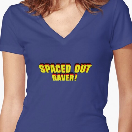 Spaced Out Raver!  - Fitted V-Neck T-Shirt