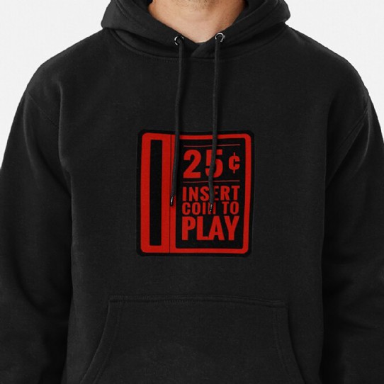 Insert Coin arcade coin slot  - Pullover Hoodie