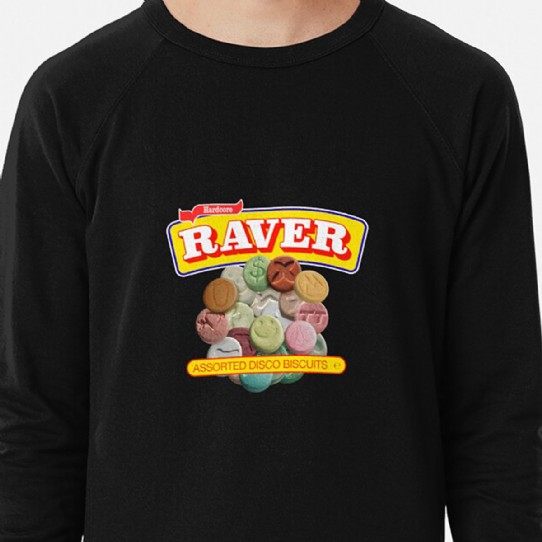Hardcore Raver - Assorted Disco Biscuits   - Lightweight Sweatshirt