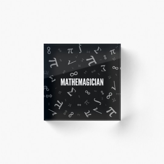 Mathemagician!  Crunching Numbers Like a Superhero! Acrylic Block