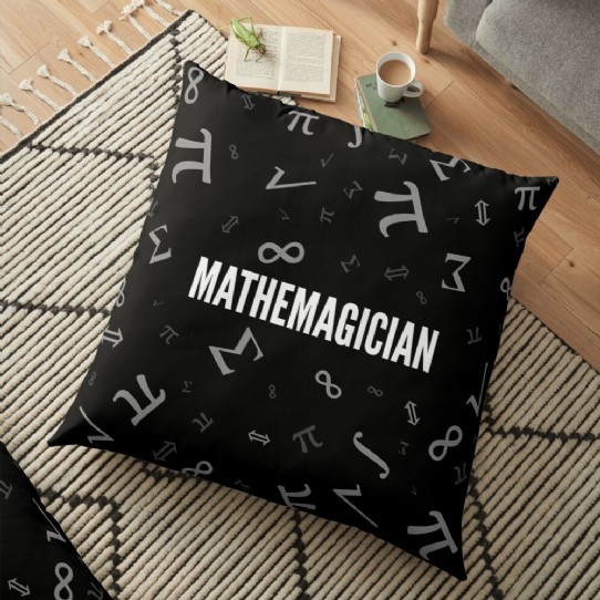 Mathemagician!  Crunching Numbers Like a Superhero! Floor Pillow
