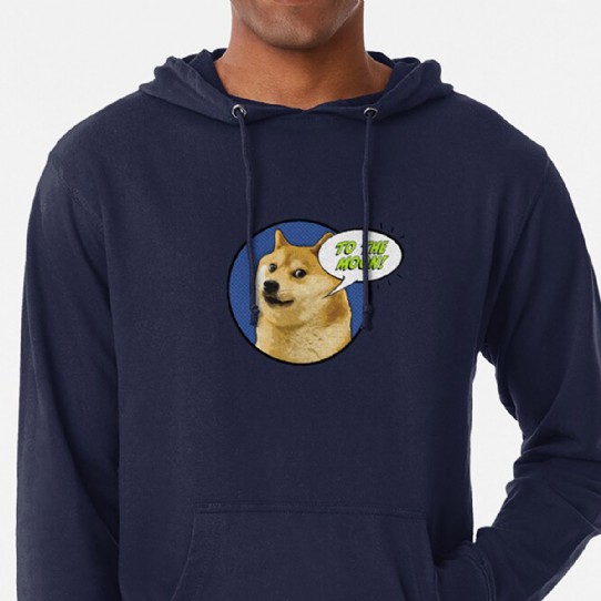 Doge To The Moon!! Lightweight Hoodie