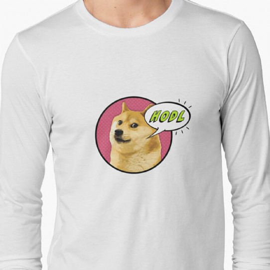 Doge says HODL! Long Sleeve T-Shirt