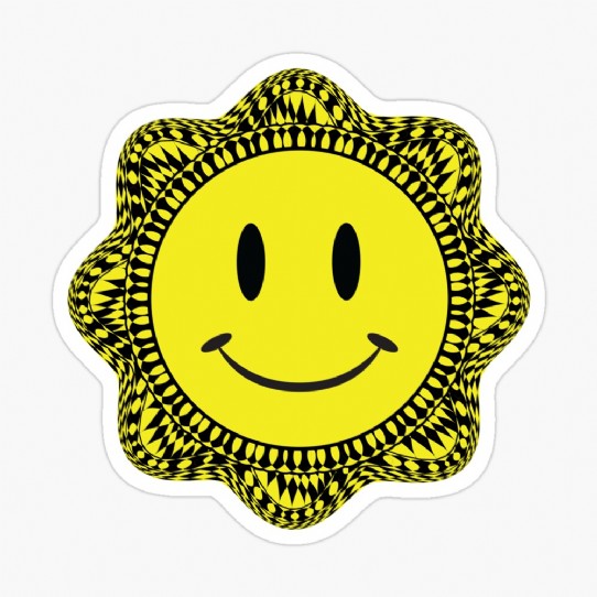 Trippy Acid House Smiley Sticker
