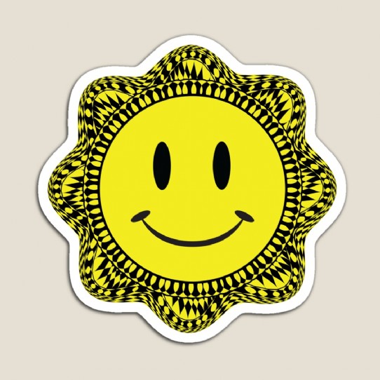 Trippy Acid House Smiley Magnet