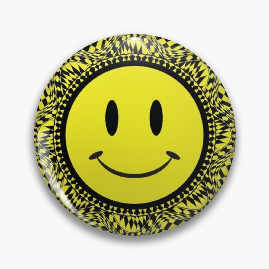 Trippy Acid House Smiley Pin