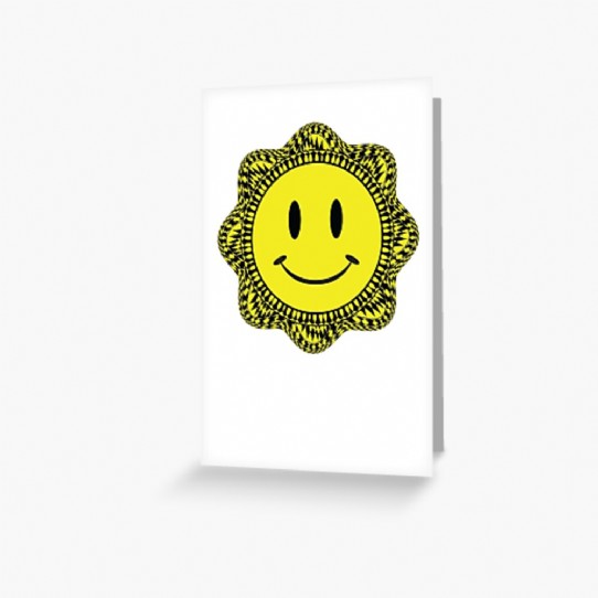 Trippy Acid House Smiley Greeting Card