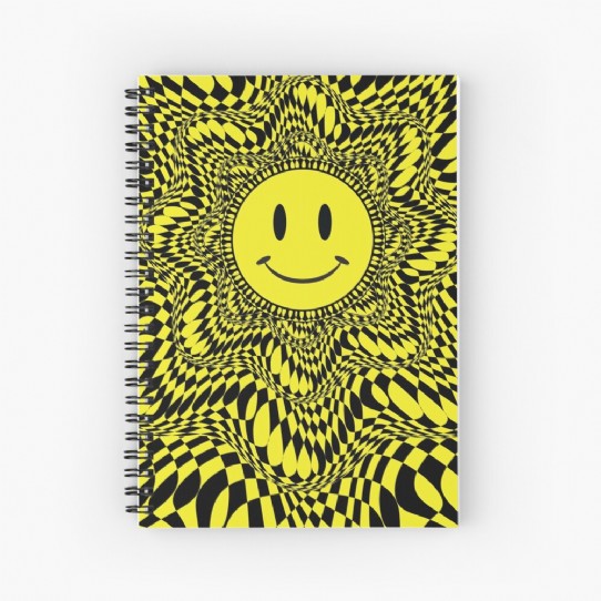 Trippy Acid House Smiley Spiral Notebook