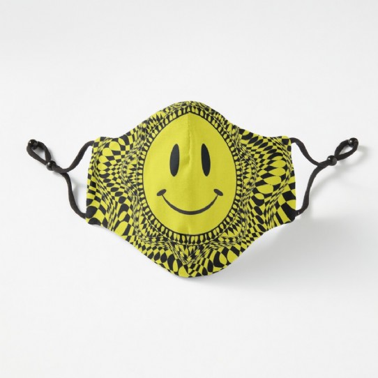 Trippy Acid House Smiley Fitted Mask