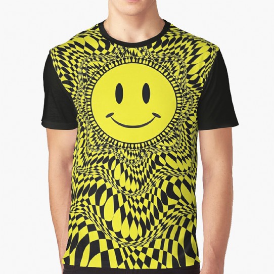 Trippy Acid House Smiley Graphic Tee