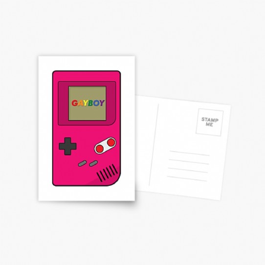 The Gayboy - Bright pink Retro gaming Postcard