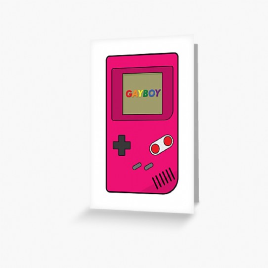 The Gayboy - Bright pink Retro gaming Greeting Card