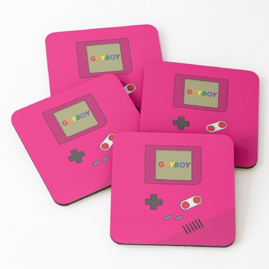 The Gayboy - Bright pink Retro gaming Coasters